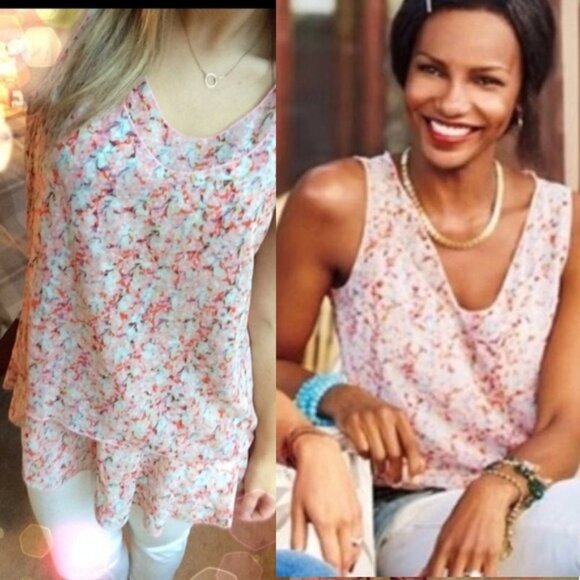 CAbi "Bella" Floral Print Sleeveless Chiffon Blouse - Picture 15 of 16